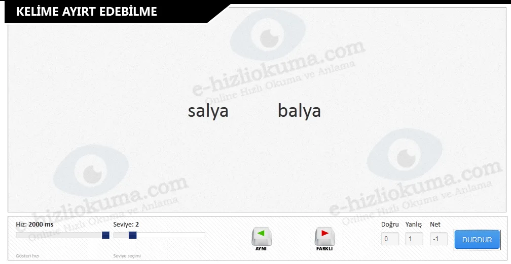 Kelime ayırt edebilme